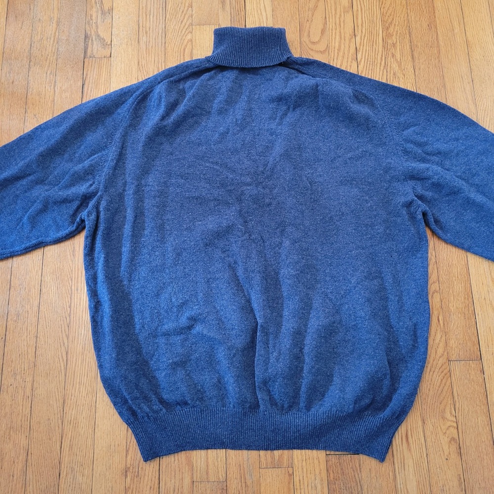 Influx‎ Wool Blue Turtleneck Sweater Size 7 Vintage Cozy HOLES Granola Homestead